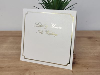 הזמנה נפתחת הטבעת פויל זהב מסגרת