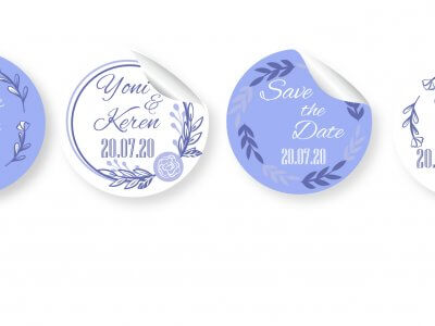 מדבקה מעוצבת לחתונה