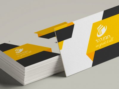 כרטיס ביקור עבה במיוחד צהוב שחור
