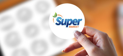 מדבקה עגולה Super Market