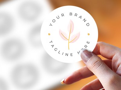 מדבקה עגולה בעיצוב עדין