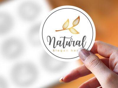 מדבקה עגולה Natural