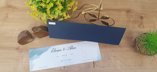 הזמנות לחתונה נייר כחול מנצנץ