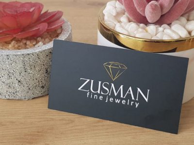 כרטיס ביקור יהלום יוקרתי עם לכה