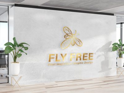 מדבקת קיר מיתוג לעסק