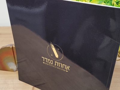 ברושור יוקרתי עם פויל זהב מובלט