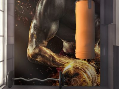 מדבקת קיר לחדר כושר