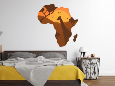 מדבקת קיר מפת אפריקה