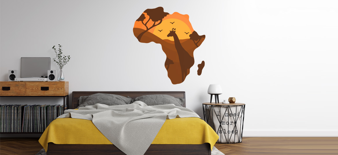 מדבקת קיר מפת אפריקה