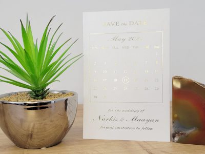 הזמנה לחתונה זהב save the date