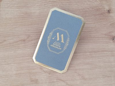 כרטיס ביקור נייר מחוספס הטבעת זהב