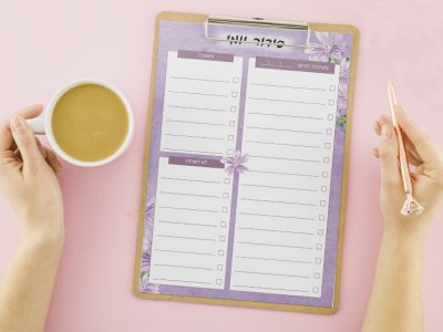 תכנון שבועי פרחים סגול