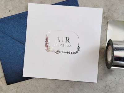 הזמנה לחתונה פויל כסף אריאל