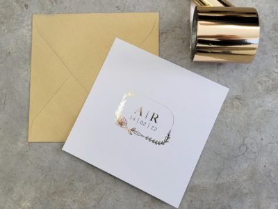 הזמנה לחתונה פויל זהב אריאל