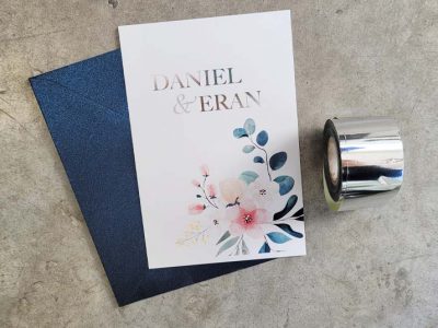 הזמנה לחתונה פויל כסף דניאל