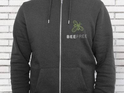 הדפסת לוגו על קפוצון עם רוכסן