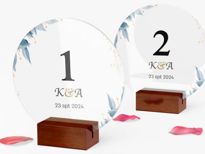 מספרי שולחן צורני עלים כחולים