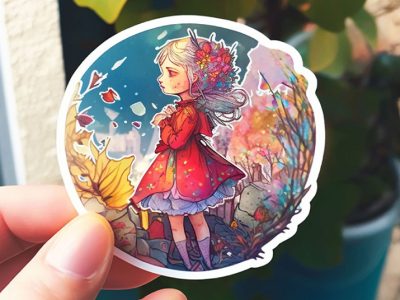 מדבקה בחיתוך צורני 5